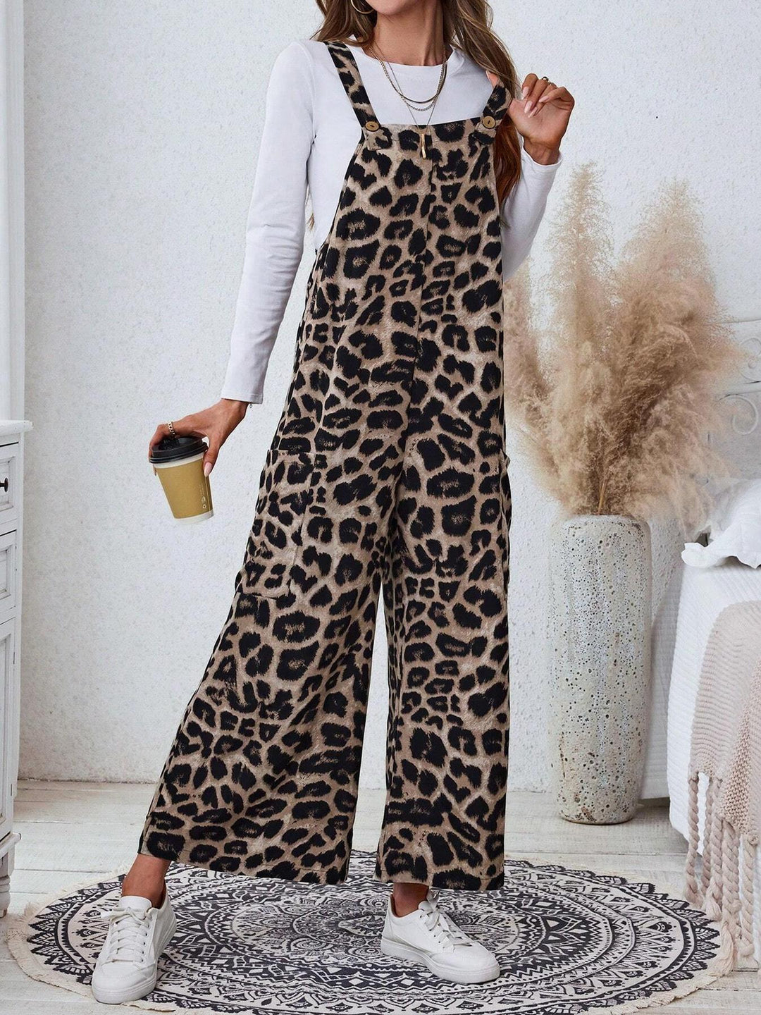 Printed jumpsuit with pockets