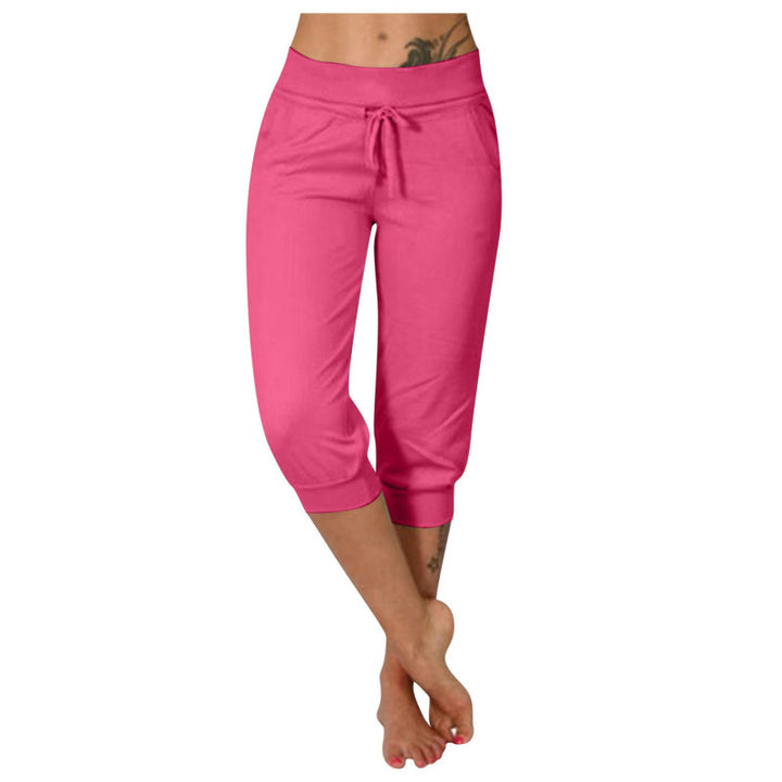 High-waisted drawstring pocket sweatpants