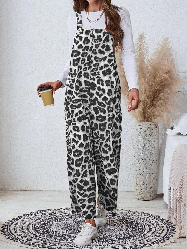 Printed jumpsuit with pockets