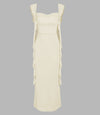MESH RUFFLE HEM MAXI DRESS