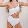 One Shoulder Cutout Beach Vacation Swimsuit