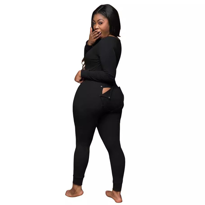Casual long-sleeved jumpsuit