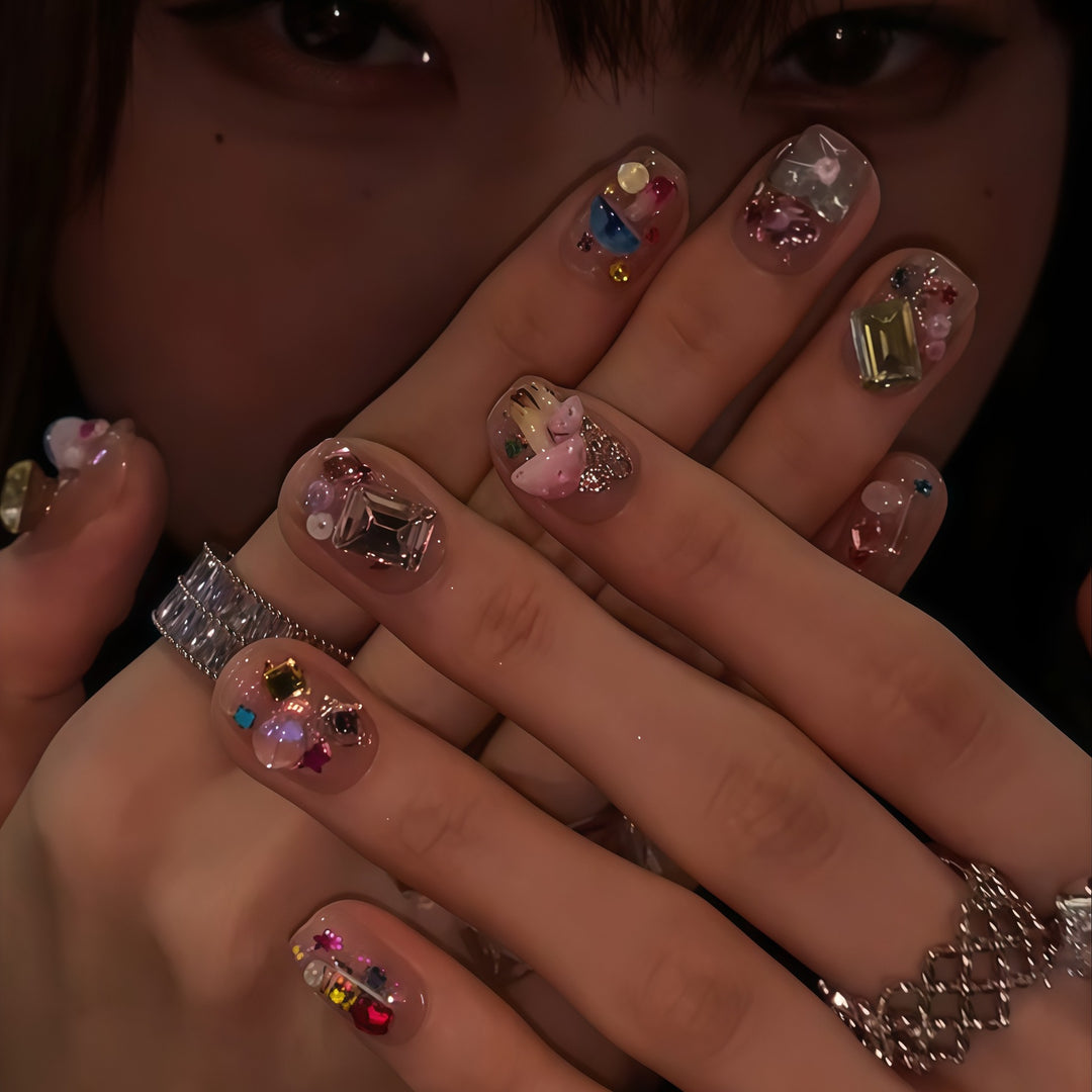 Sparkling diamond nail art