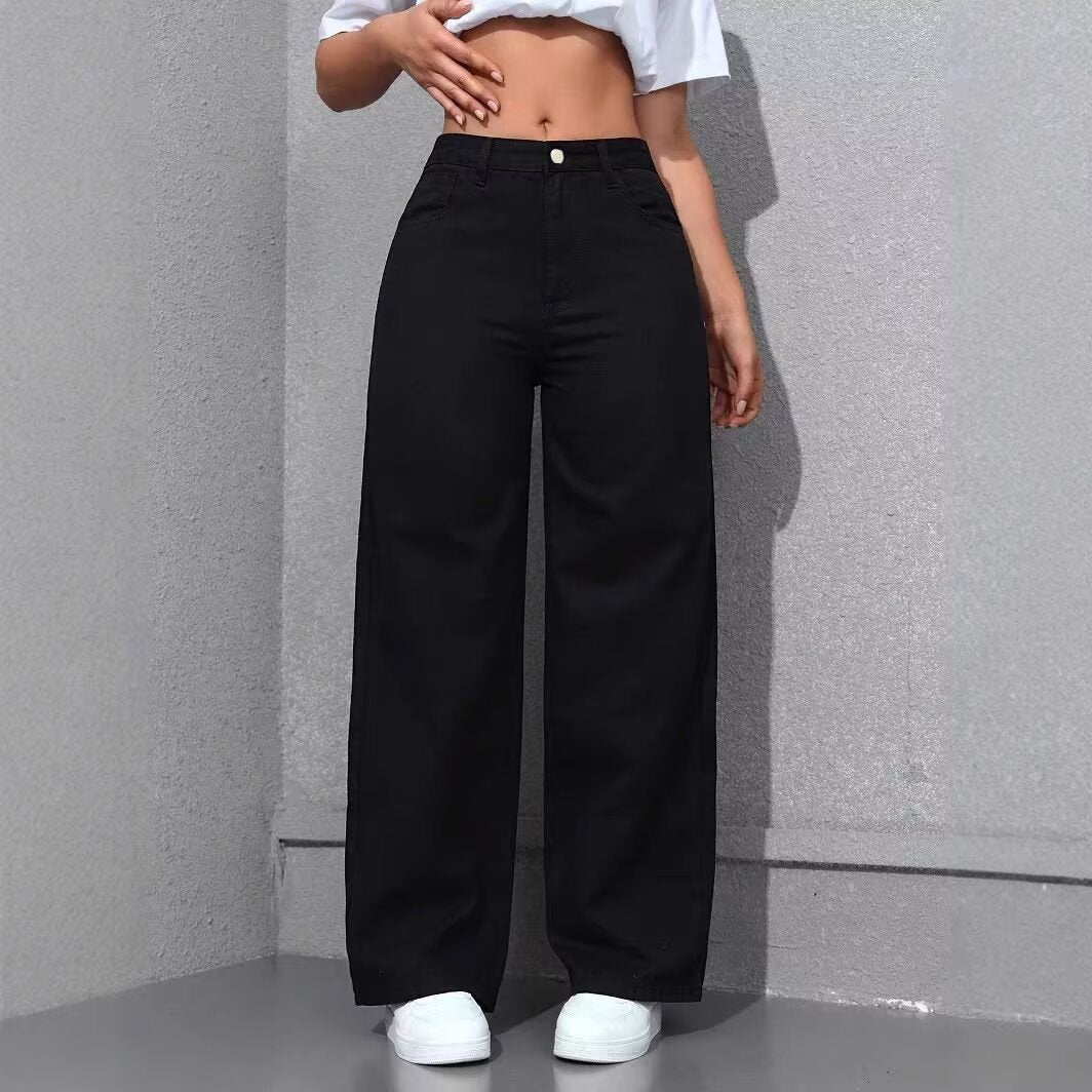 Straight-leg pants, loose-fitting casual trousers