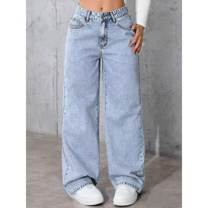 Straight-leg pants, loose-fitting casual trousers