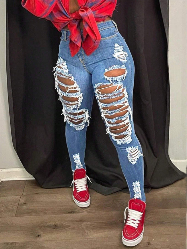 Ripped skinny jeans