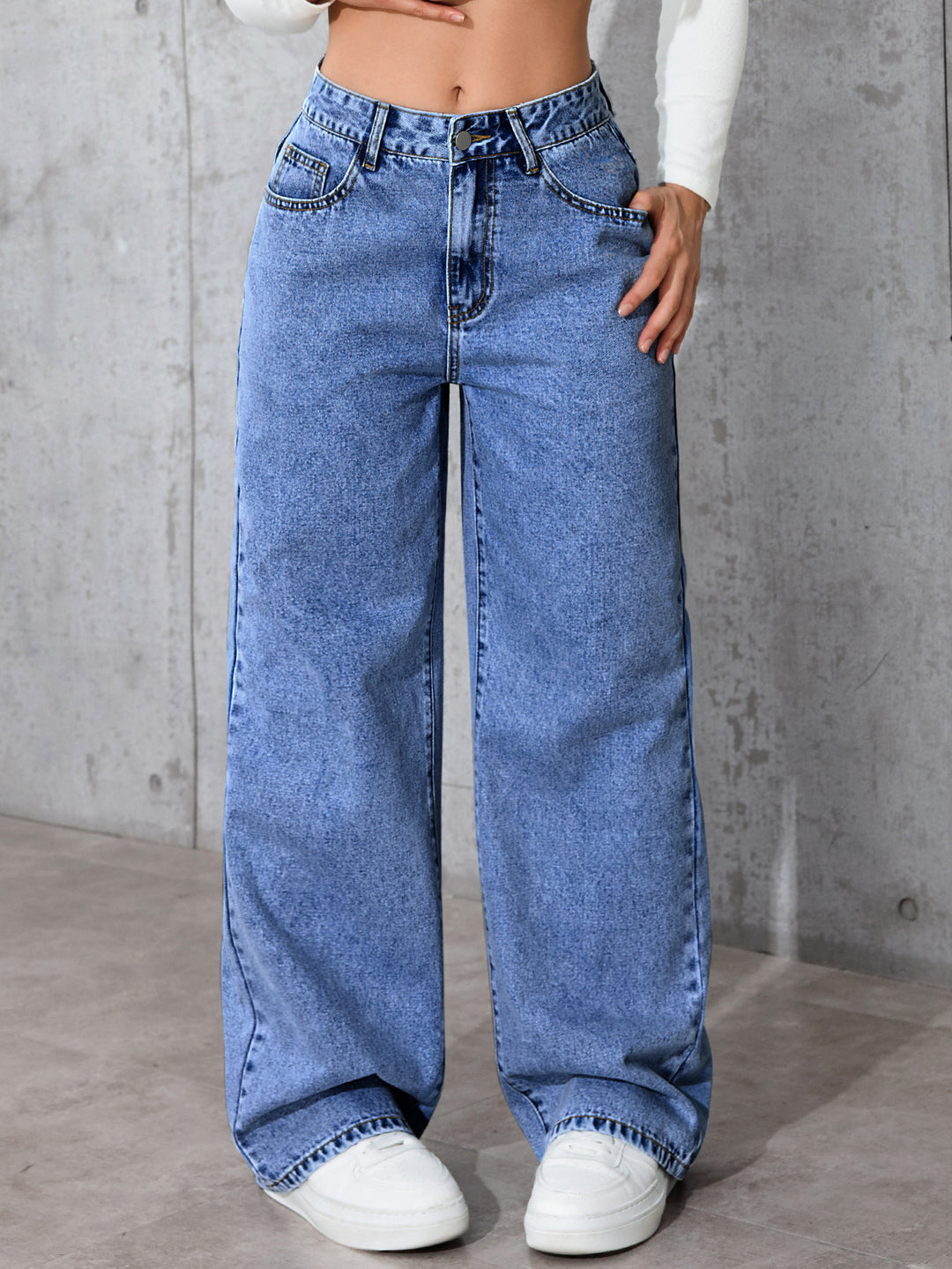 Straight-leg pants, loose-fitting casual trousers