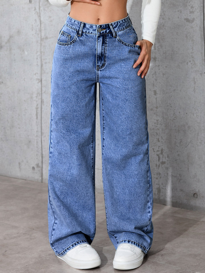 Straight-leg pants, loose-fitting casual trousers