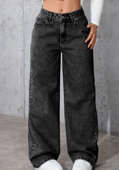 Straight-leg pants, loose-fitting casual trousers