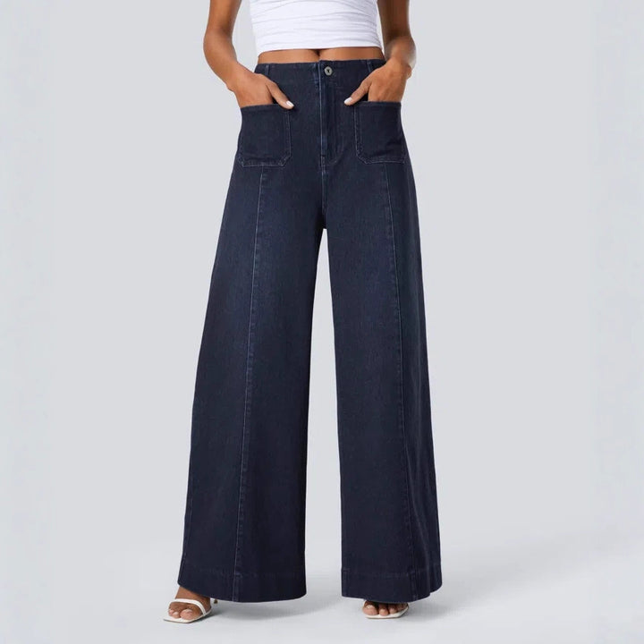 Casual Pocket Wide-Leg Straight-Leg Trousers