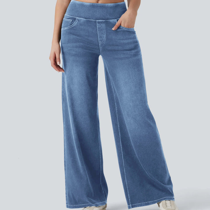 Women's high-waisted loose-fitting jeans
