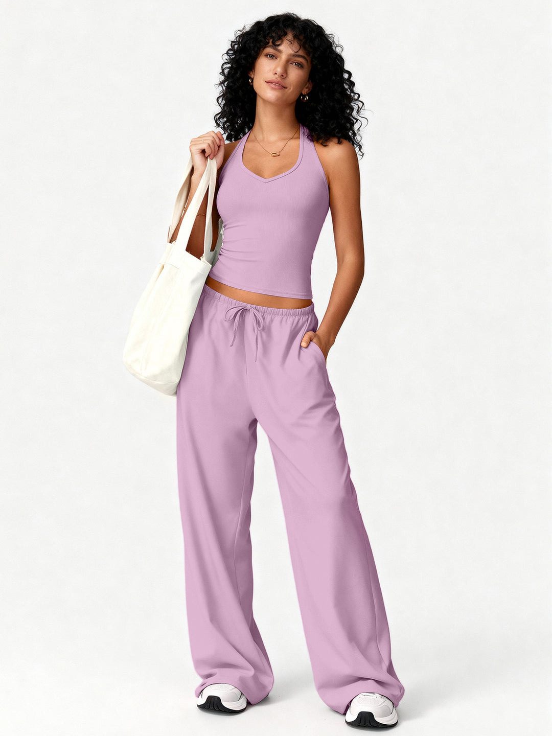 Tank top and flared pants yoga set