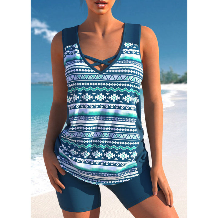 Two-Piece Swimsuit Tank Top and Shorts Casual Set