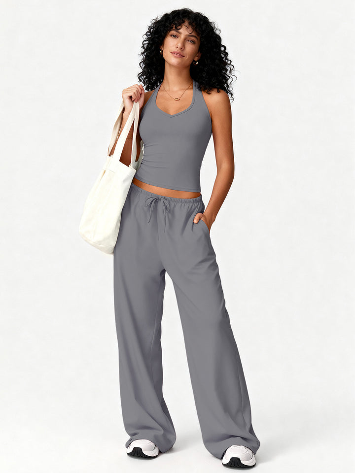 Tank top and flared pants yoga set