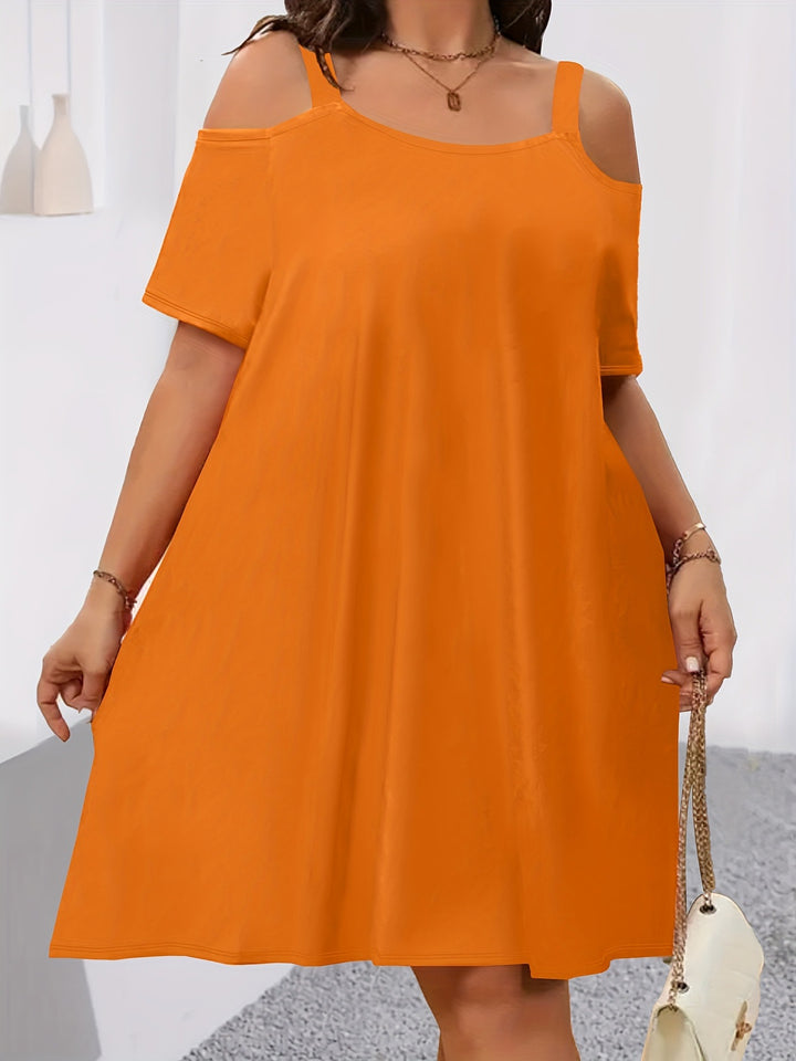 Elegant and comfortable solid color dress