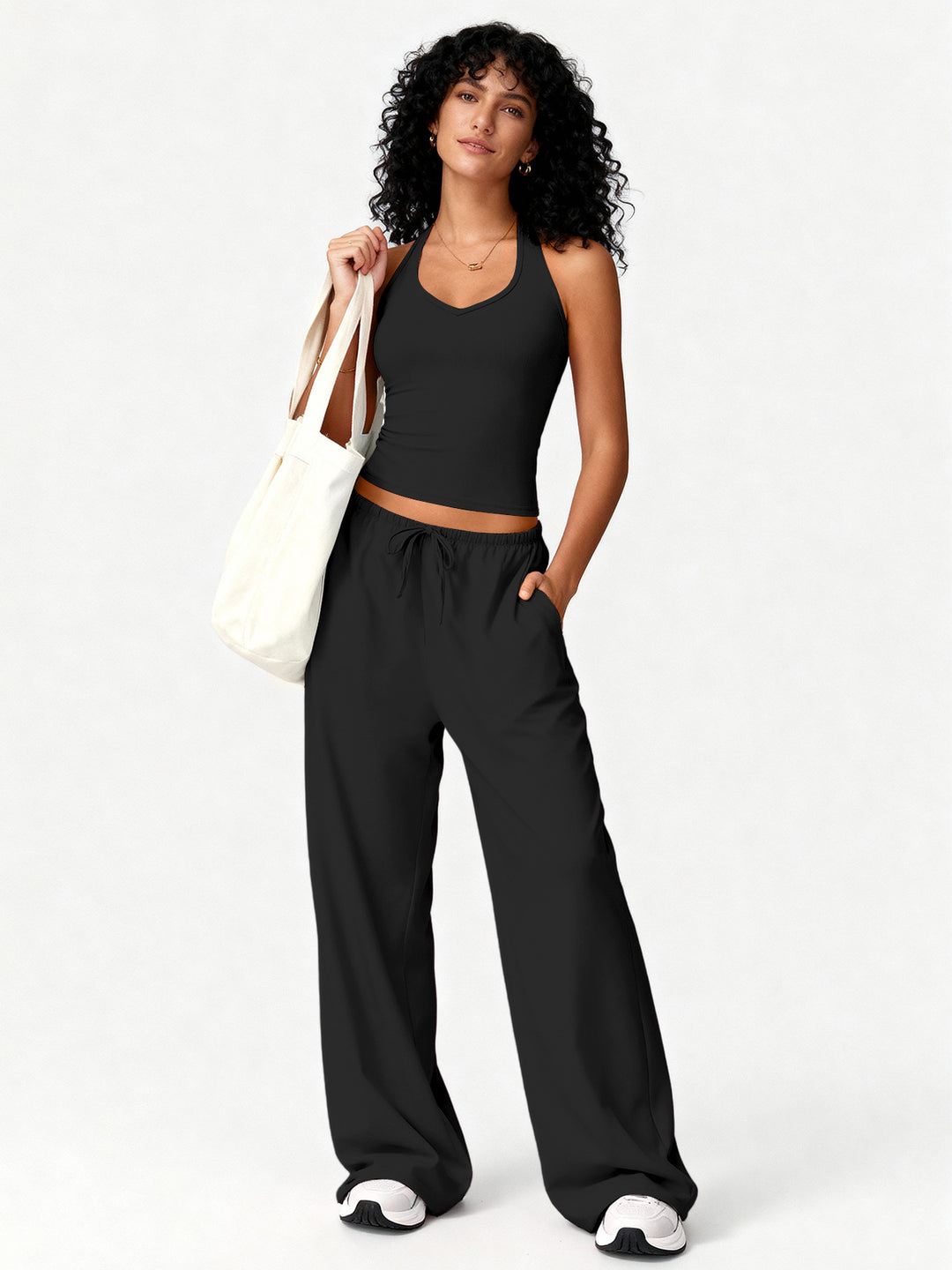 Tank top and flared pants yoga set