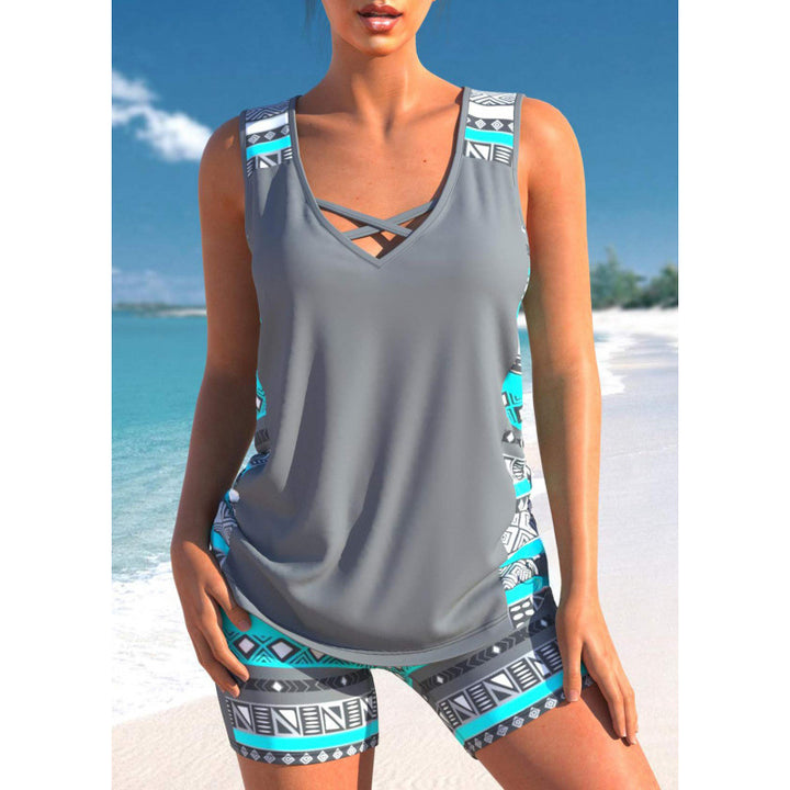 Two-Piece Swimsuit Tank Top and Shorts Casual Set
