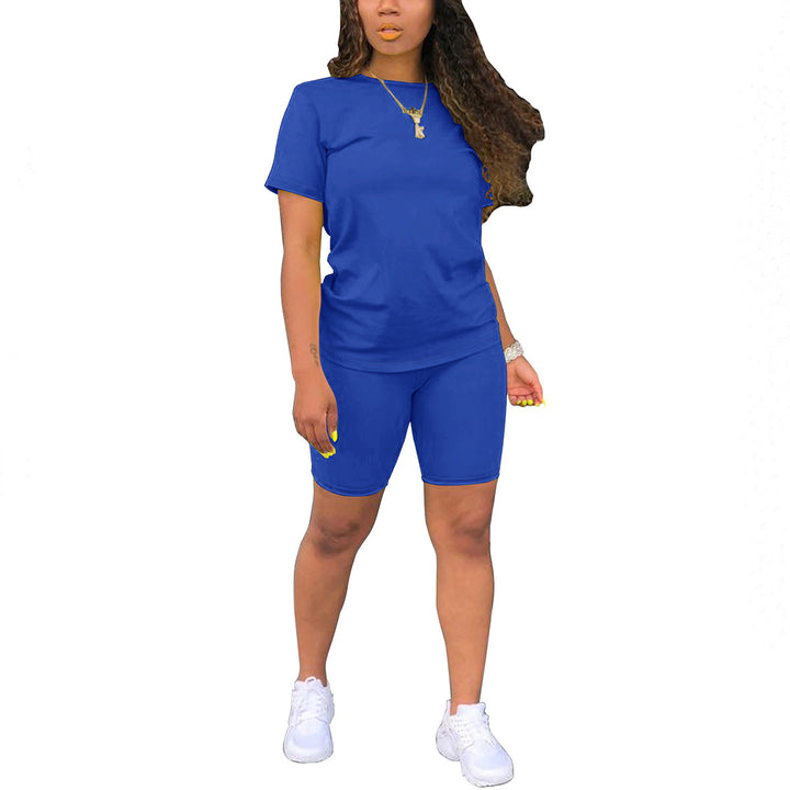 Crew neck short-sleeved T-shirt and shorts set