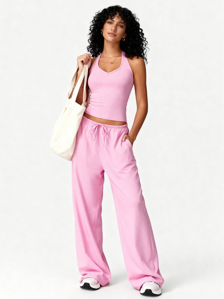 Tank top and flared pants yoga set
