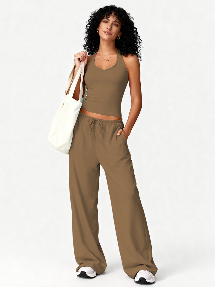 Tank top and flared pants yoga set