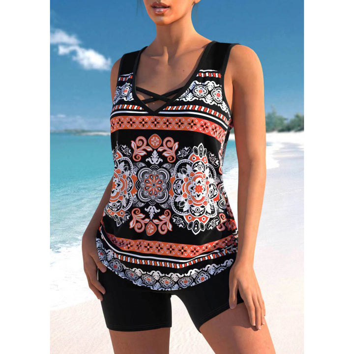 Two-Piece Swimsuit Tank Top and Shorts Casual Set