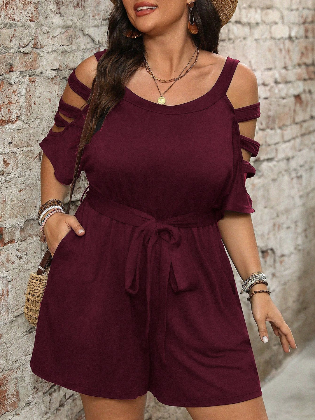 Casual and stylish off-shoulder jumpsuit