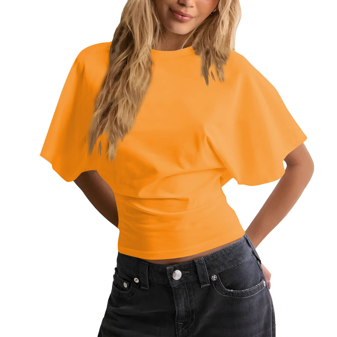Simple and versatile solid color loose top