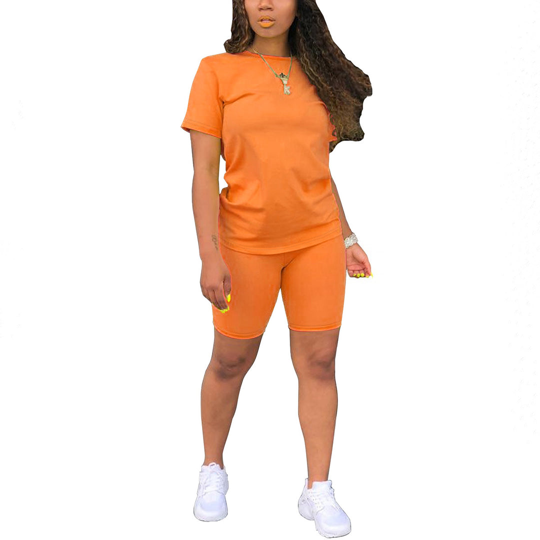 Crew neck short-sleeved T-shirt and shorts set