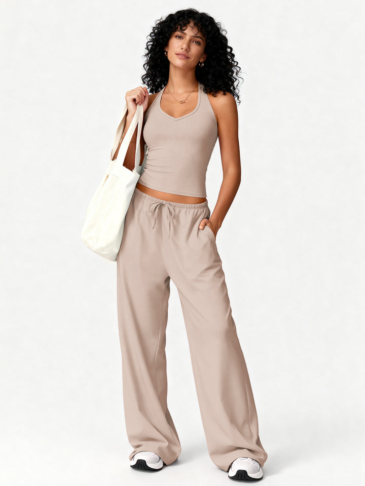 Tank top and flared pants yoga set