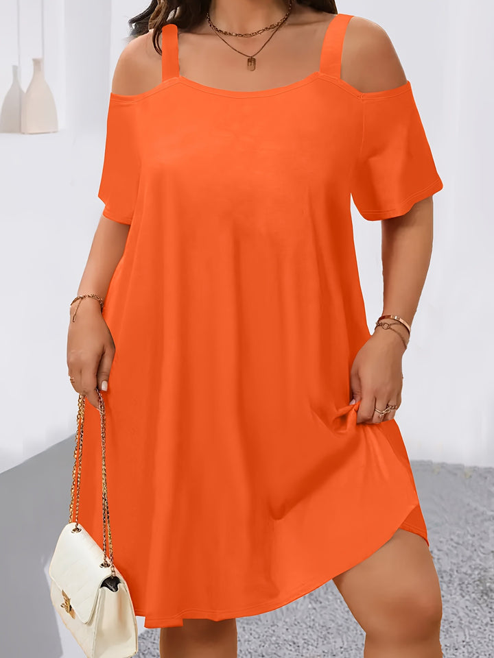 Elegant and comfortable solid color dress