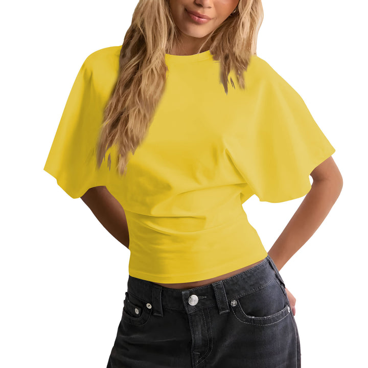 Simple and versatile solid color loose top