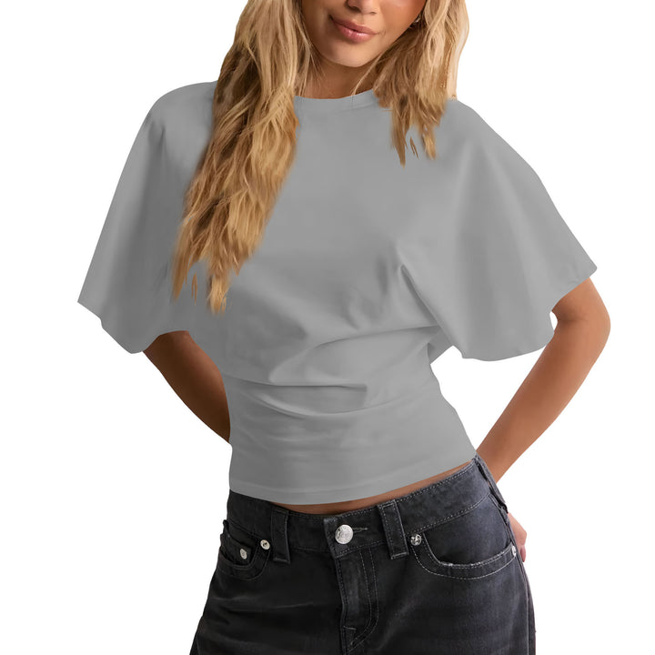 Simple and versatile solid color loose top