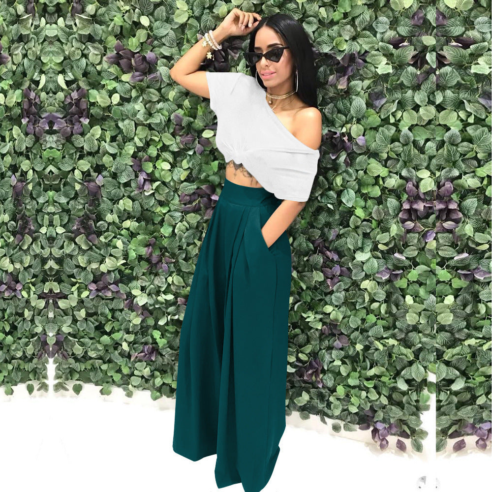 Stylish flared wide-leg casual pants