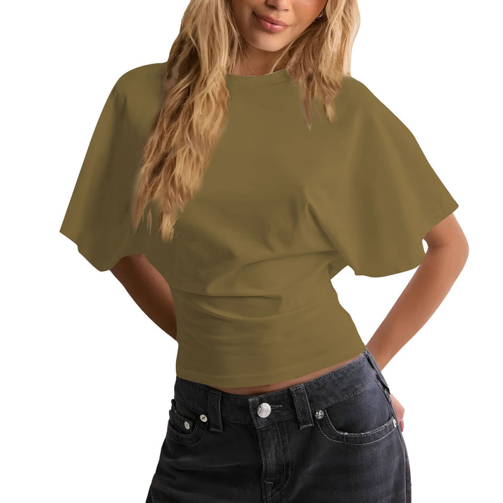 Simple and versatile solid color loose top