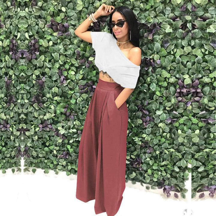 Stylish flared wide-leg casual pants