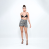 Printed half-body skirt