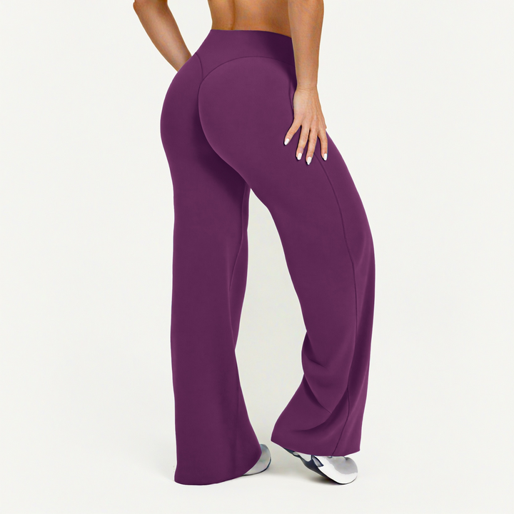 High-waisted wide-leg athletic pants