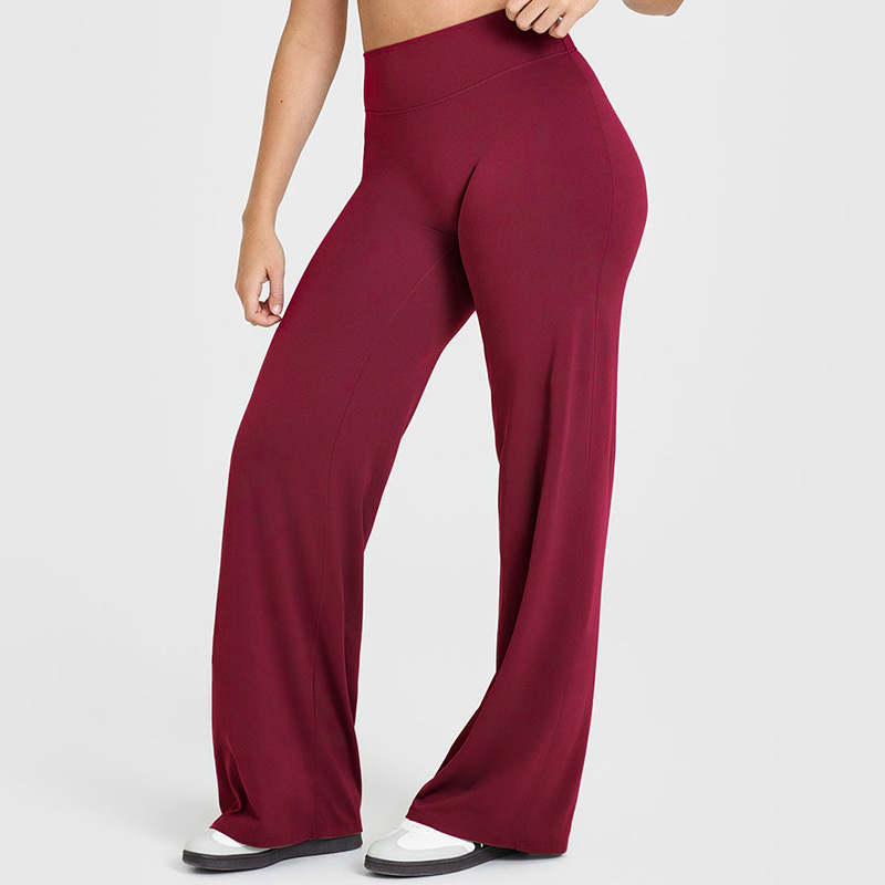 High-waisted wide-leg athletic pants