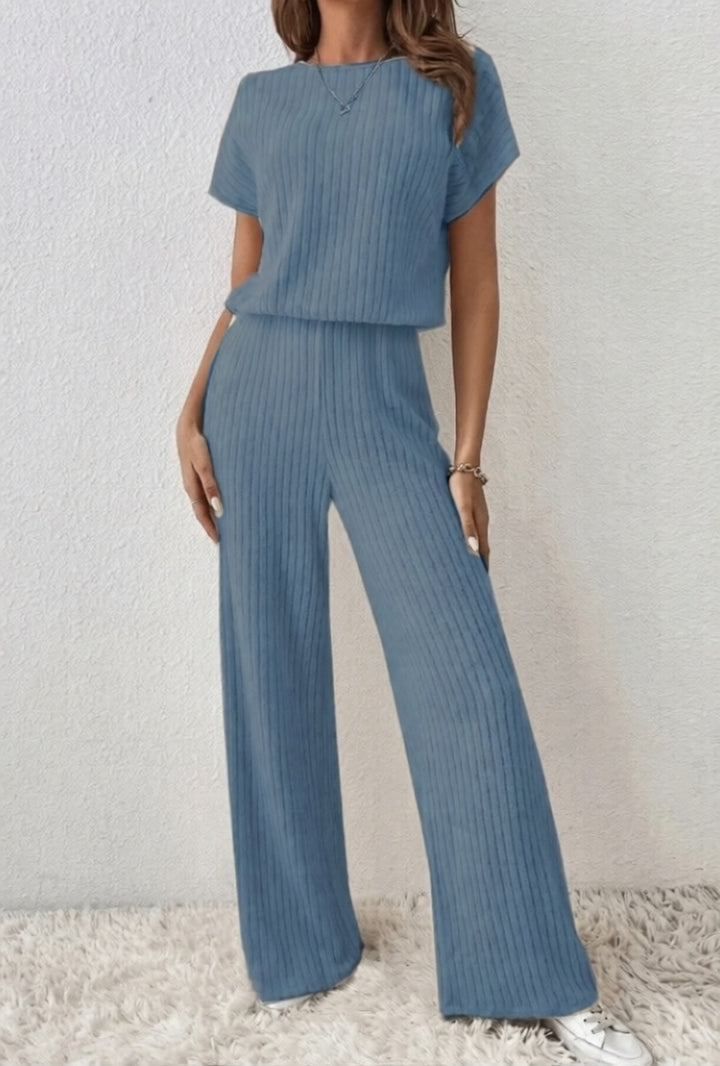 Fashionable Drop-Shoulder Knit Two-Piece Set