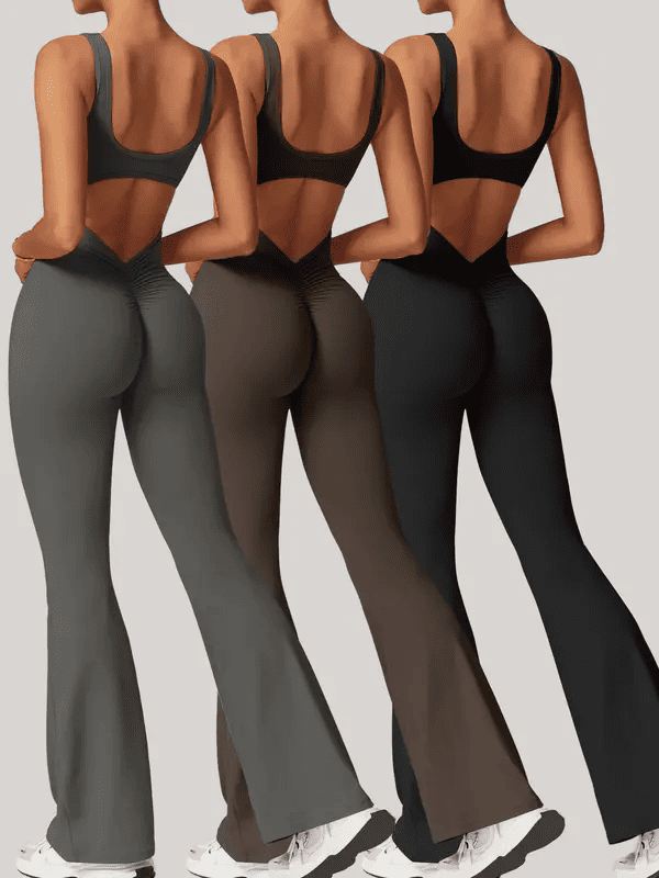 Women's sleeveless flared jumpsuit