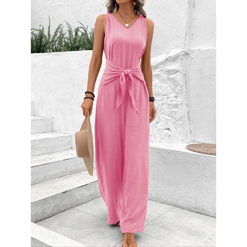 Solid Color Tie-Wrap Shapewear Bodysuit