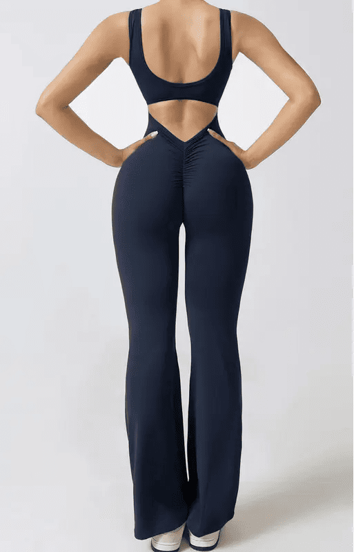 Women's sleeveless flared jumpsuit