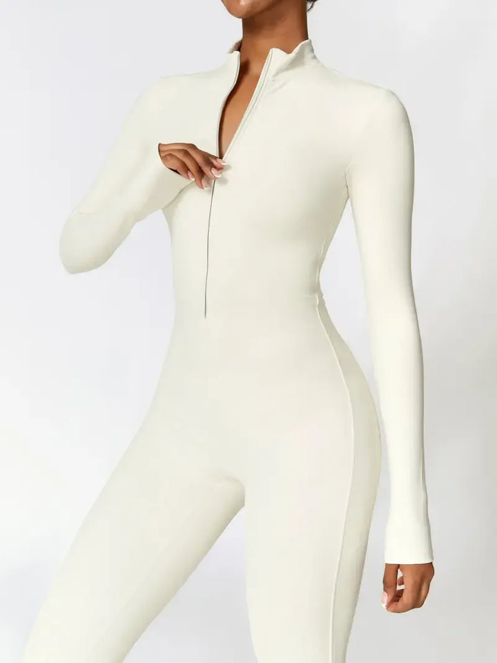 Women's Solid Zip Up Skiing Jumpsuit