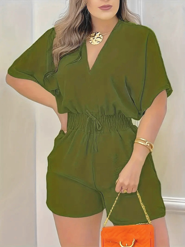 Casual V-neck jumpsuit