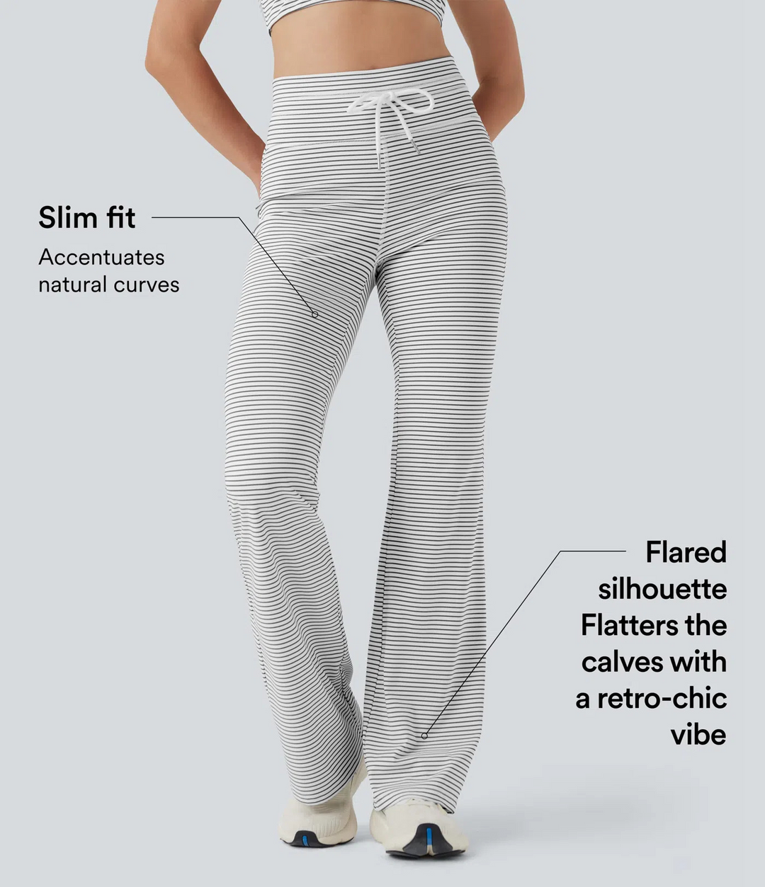 Printed striped casual trousers