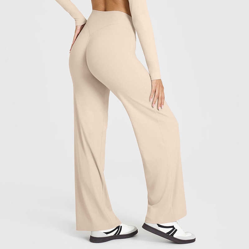 High-waisted wide-leg athletic pants