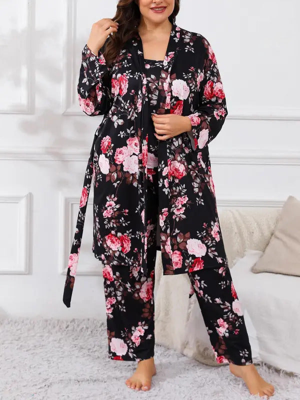 Floral Print Pants Pajama Set