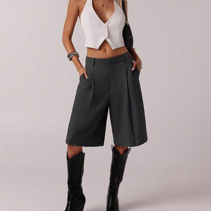 High-waisted Loose-fitting Casual Shorts
