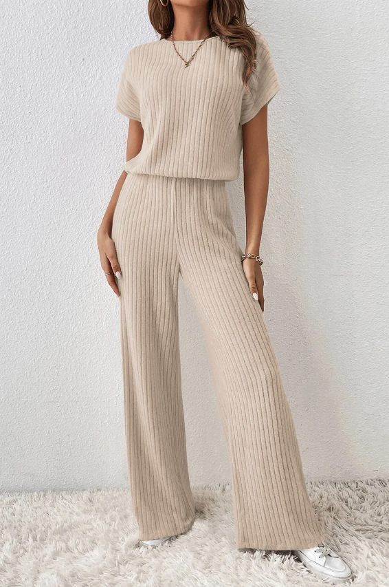 Fashionable Drop-Shoulder Knit Two-Piece Set
