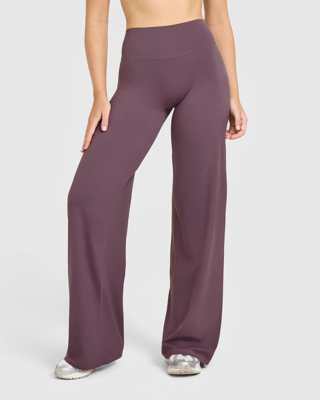 High-waisted wide-leg athletic pants